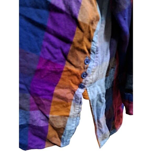 Melissa McCarthy Seven7 Plaid Shirt Womens Sz 2X High Low Button Up Top Preppy - Picture 6 of 11